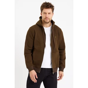 Jack Morino Fermuarlı Sweatshirt Kapüşonlu Haki 0019882