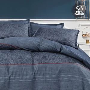 Bedding Gavin Çift Kişilik Saten Nevresim Takımı - Koyu Mavi