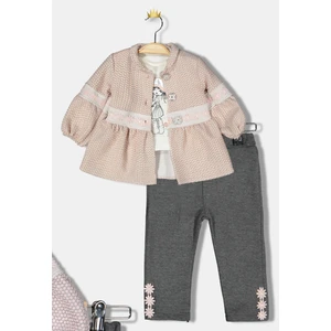 Novy Baby Simli Fistolu Ceketli 3lü Kız Takım