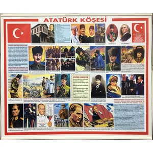 Atatürk Köşesi Çıtalı 50x70 cm ve 70x100 cm Boyutlarında Okul Ürünleri