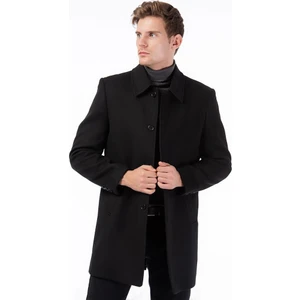 Dostum Giyim Dostumgiyim  Erkek Gömlek Yaka Palto Kaban  Siyah Baba Klasik