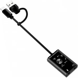 5259 7.1 Multi Çoklu Fonksiyonlu 3.5mm Kulaklık Mikrofon Type C USB Ses Kartı