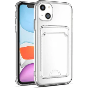 Fitcase iPhone 14 Plus Kılıf Cardy Şeffaf Kartlık Cepli Kapak