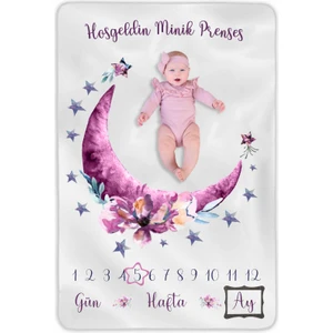 Bebek Fotoğraf Anı Çekim Battaniye  90*140 cm Yenidoğan Çok Amaçlı-Pembe-Aydede