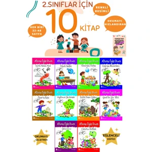 2.sınıflar Için Okumayı Sevdiren ve Okuma Alışkanlığı Kazandıran Eğlenceli 10'lu Kitap Seti Evony