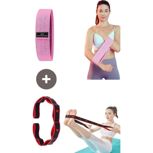 Direnç Bandı Ikili Seti Spor Egzersiz Aerobik Pilates Squat Lastiği Fitness Yoga Loop Band 8 Seviyeli  (Orta Sert)