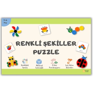 One Pretty Sunshine Renkli Şekiller Puzzle, Bebek Yapboz, Çocuk Yapboz, Zeka Kartları