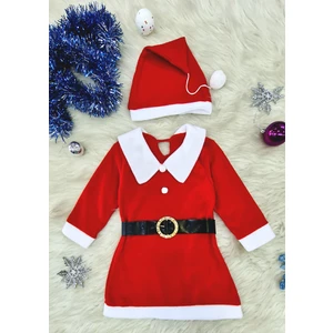 Des Biens Kız Çocuk Noel Baba Kostümü, Yılbaşı Çocuk Kostümü, Çocuklar Için Yılbaşı Kostümü, Noel Anne Kostümü