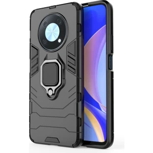 Huawei Nova Y90 Batman Serisi Yüzük Standlı Armor Kılıf - Siyah