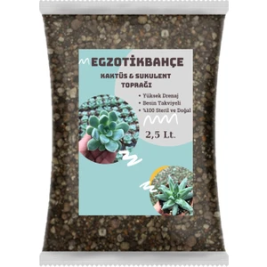 Egzotik Bahçe Egzotikbahçe Torf Kaktüs Sukulent Toprağı 2.5 L.  Besin Takviyeli Profesyonel Karışım Toprak