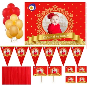 Hayaller Dükkanı 6 Ay Kınası Fotoğraflı Süsleme ve Magnet  Seti HDTS205