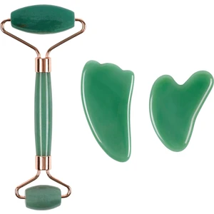 Aventurin Face Roller Aventurin Kalp Guasha ve Melek Kanadı Guasha Set