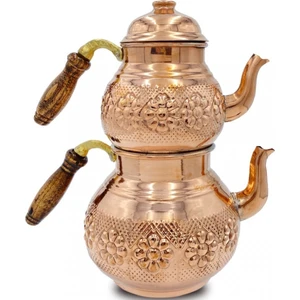 Bakır Büyük Papatya Çaydanlık