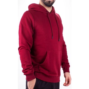 2732 Bordo Kapüşonlu Erkek Sweatshirt