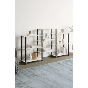 Ata Home Ahşap Mobilya Geniş Kitaplık  Çok Amaçlı Dekoratif Modern Kitaplık Standı Ünitesi  Kolay Kurulum