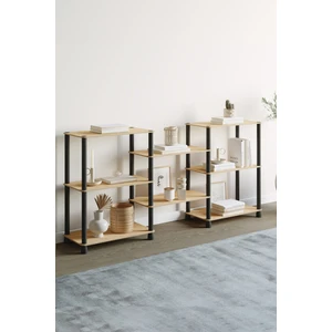 Ata Home Ahşap Mobilya Geniş Kitaplık Çok Amaçlı Dekoratif Modern Kitaplık Standı Ünitesi