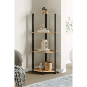 Ata Home Ahşap Duvar Köşe Raf Kitaplık  Çok Amaçlı Dekoratif Modern Kitaplık Standı Ünitesi  Kolay Kurulum