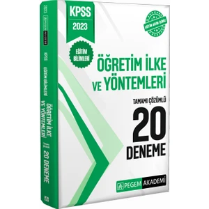 Pegem Akademi Yayıncılık 2023 KPSS Eğitim Bilimleri Öğretim İlke ve Yöntemleri 20 Deneme