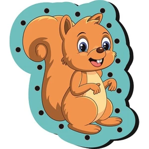 Volee Craft Voleecraft Ahşap Eğitici Eğlenceli Renkli Baskılı Hayvanlar Ip Geçirme Oyunu, Montessori Oyuncak