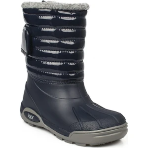 Topo Ski Charol Marino Çocuk Kürklü Lacivert Yağmur Kar Çizmesi W10168-003 V2