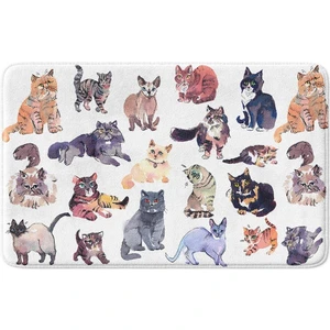 Sevimli Tasarımlı Mikrofiber Banyo Paspası, Kaymaz Taban, Makinede Yıkanabilir (40X60)