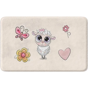 Sevimli Tasarımlı Mikrofiber Banyo Paspası, Kaymaz Taban, Makinede Yıkanabilir (40X60)