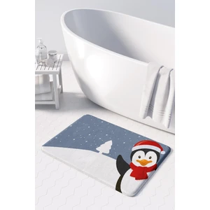 Sevimli Tasarımlı Yılbaşı Dekoru Banyo Paspası, Kaymaz Taban, Makinede Yıkanabilir, Yeni Yıl Paspası 50X80
