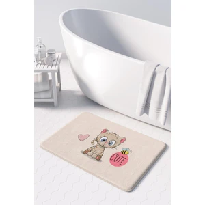 Sevimli Tasarımlı Mikrofiber Banyo Paspası, Kaymaz Taban, Makinede Yıkanabilir (50X80)