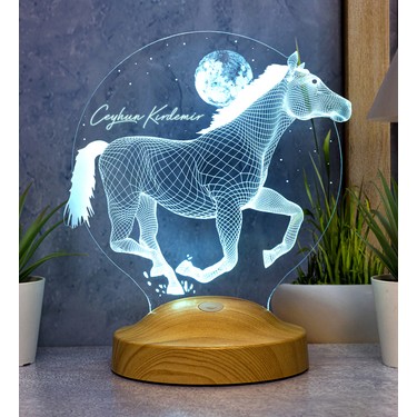 Sevgi Lambası Koşan At Tasarımlı Hediye Kişiye Özel 3boyutlu Fiyatı