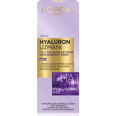 L'Oréal Paris Göz Kremi Hyaluron Uzmanı Cilt Dolgunlaştıran Nemlendirici  15