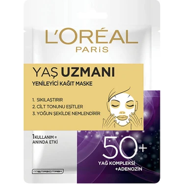 L'Oréal Paris Yenileyici Kağıt Maske Yaş Uzmanı 50+  6