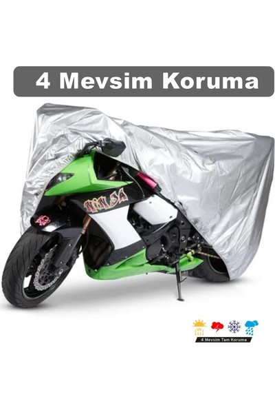 Sannas Decor Rmg Moto Gusto Fortuna Motosiklet Brandası Motor Brandası Miflonlu Premium 4 Mevsim Koruma Gri