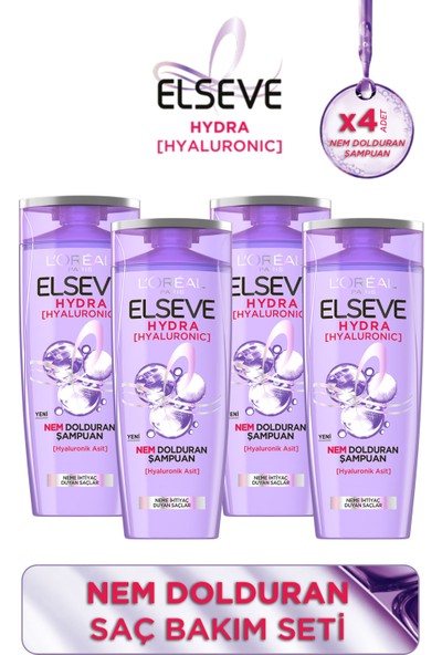 4'lü Elseve Hyaluronic Şampuan Seti
