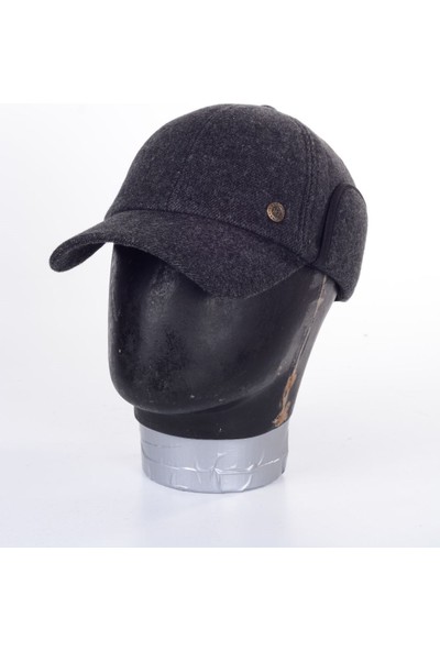 mercantoptan Erkek Kulaklıklı Kaşe Kumaş Siperli Kep Şapka Kasket