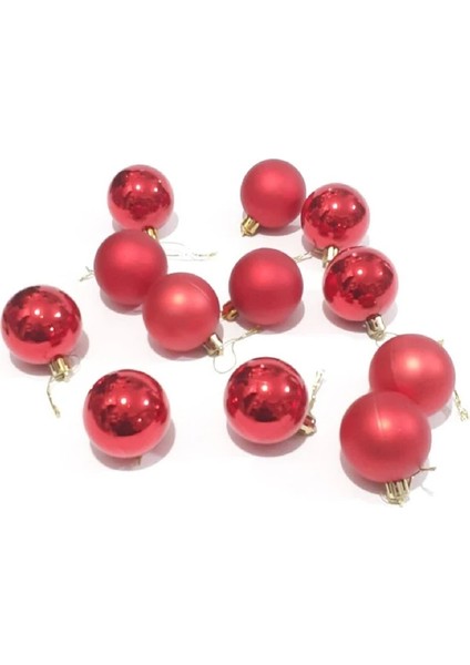 Yılbaşı Ağaç Süsleme Topları 6lı Kırmızı