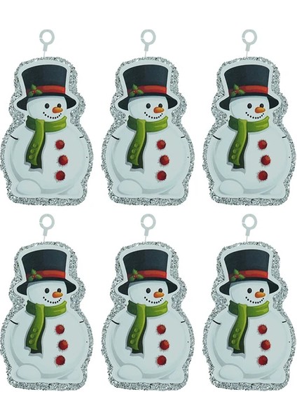 Store Simli Çam Süsü Strafor 6'lı Kardan Adam Gold