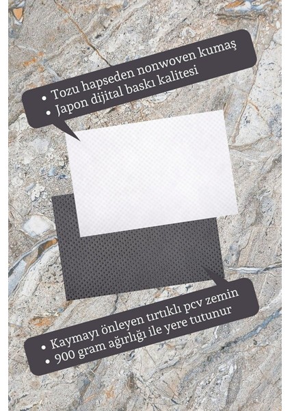 Home Dijital Baskı Beyaz Iç ve Dış Mekan Kırık Mozaik Desen Kapı Önü Paspası fiyatları