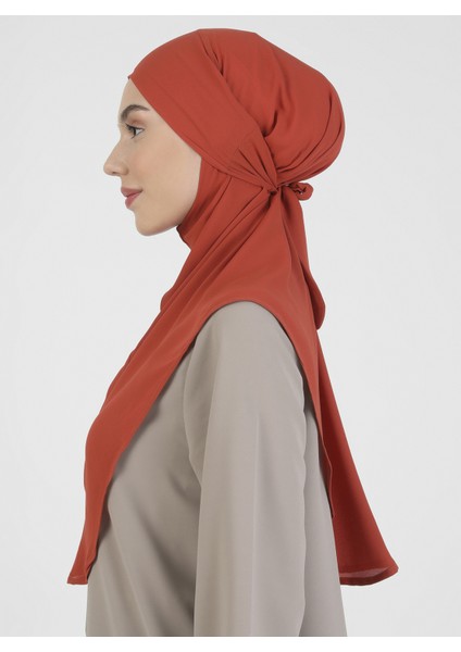 Krep Kemerli Türban - Kiremit - Ecardin modelleri