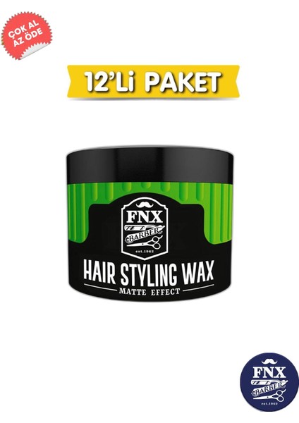 Fnx Barber Matte Effect Wax 150 Ml 12 Adet