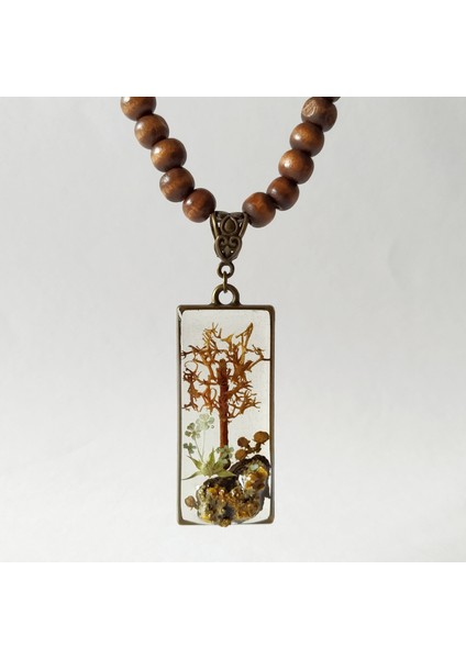 Özel El Yapımı Çiçek Tasarım Reçine Kadın Kolye