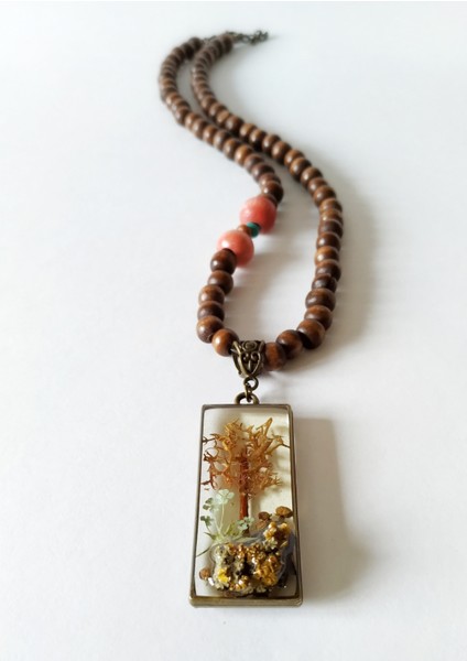 Özel El Yapımı Çiçek Tasarım Reçine Kadın Kolye fiyatları