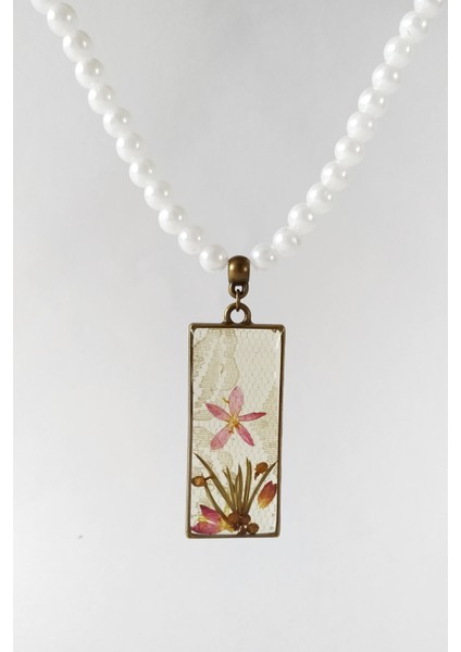 Özel Tasarım El Yapımı Gerçek Çiçekli Epoksi Kolye Doğal Gelinler Için fiyatları