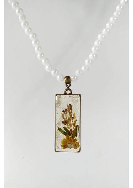 Özel Tasarım El Yapımı Gerçek Çiçekli Epoksi Kolye Doğal Gelinler Için fiyatları