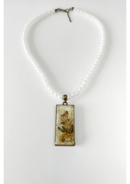 Özel Tasarım El Yapımı Gerçek Çiçekli Epoksi Kolye Doğal Gelinler Için modelleri