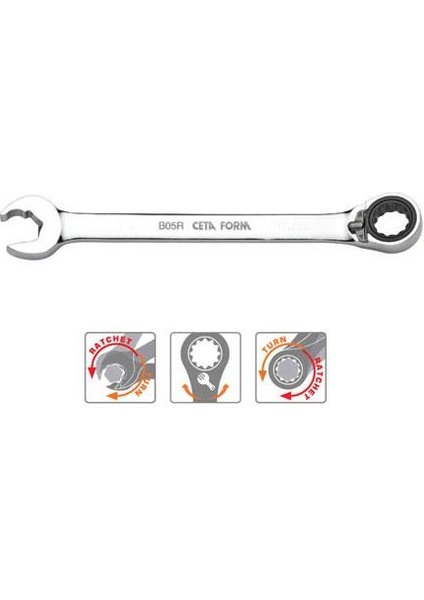 B05R-16/ 16 mm Cırcırlı Kombıne Anahtar (Ozel Ağız) Ceta