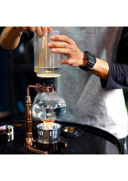 Japon Tarzı Sifon Kahve Makinesi Çay Sifon Pot Vakum Kahve Makinesi Cam Tipi Kahve Makinesi Filtresi 3 Bardak Gül Altın | Kahve Tencereler (Yurt Dışından)