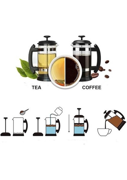 1000 ml Kahve Brewing Pot Fransız Filtresi Çay Brewer Cezve Kahve Makinesi Su Isıtıcısı Ev El Punch Pot Basit Basınç Tenceresi | Ceza Salonları (Yurt Dışından) fırsatları