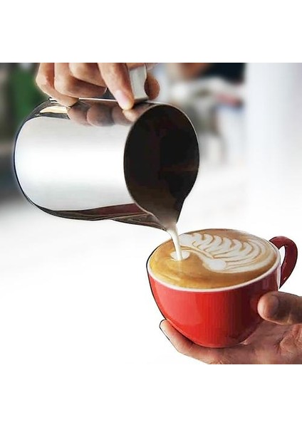 600ML Paslanmaz Çelik Süt Kiralama Sürahi Espresso Kahve Tencere Kupa Sürahi Barista Zanaat Kahve Cappuccino Bardak Latte Pot Mutfak Aracı | Kahve Kapları (Yurt Dışından)