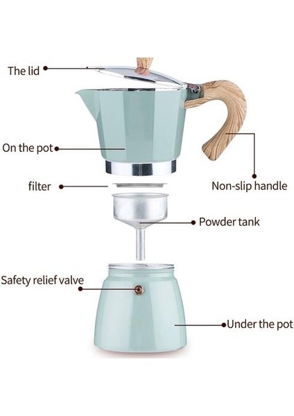 Alüminyum Italyan Moka Espresso Kahve Makinesi Percolator Soba Üst Pot 150 ml Mutfak Aletleri Stopetop Kahve Makinesi | Kahve Tencereler (Yurt Dışından) fırsatları