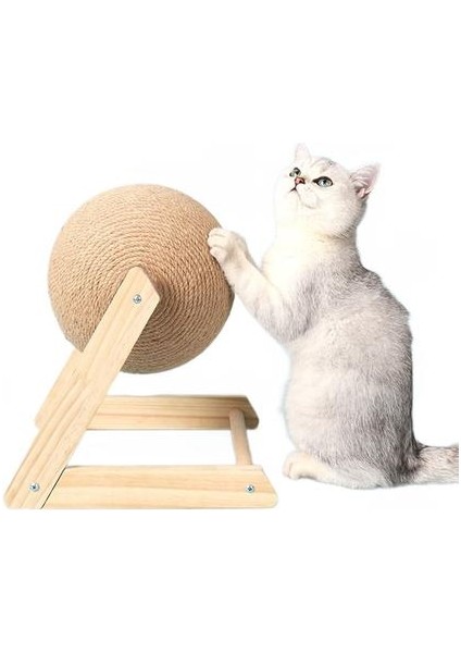 Pet Malzemeleri Aşınmaya Dayanıklı Kedi Tırmalamak Tahtası, Masif Ahşap Taşlama Pençe Profesyonel Cihaz, Dikey Kedi Oyuncak, Sisal Kedi Tırmalamak Topu (Yurt Dışından)